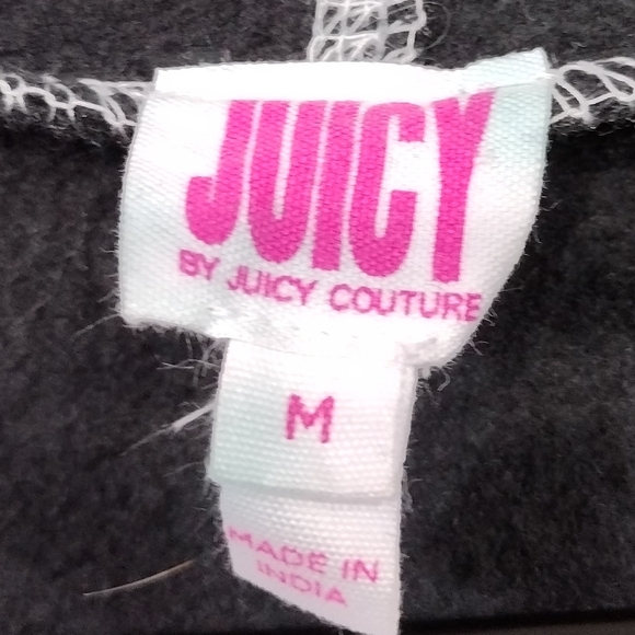 Juicy Couture Fleece Track Bell Sleeve Cropped Pullover Women's M Black Boho 90s - Picture 10 of 11